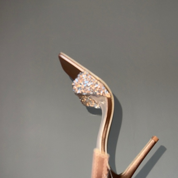 Chic Tan & Pink Strappy Heels with Glitter Accents Women’s Size 7 NEW/Never Worn - Picture 7 of 7